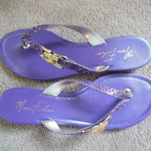 MARC FISHER PURPLE/JEWELED SANDALS. SIZE 8. GENTLY USED